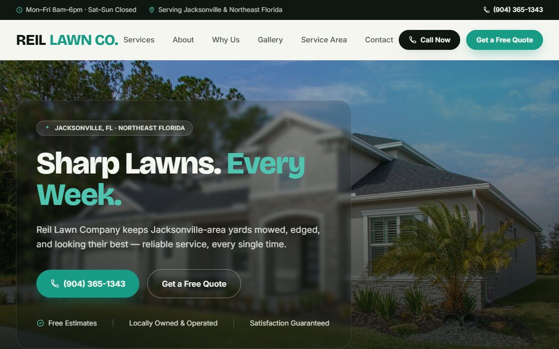 Reil Lawn Company website built by Elevate Digital